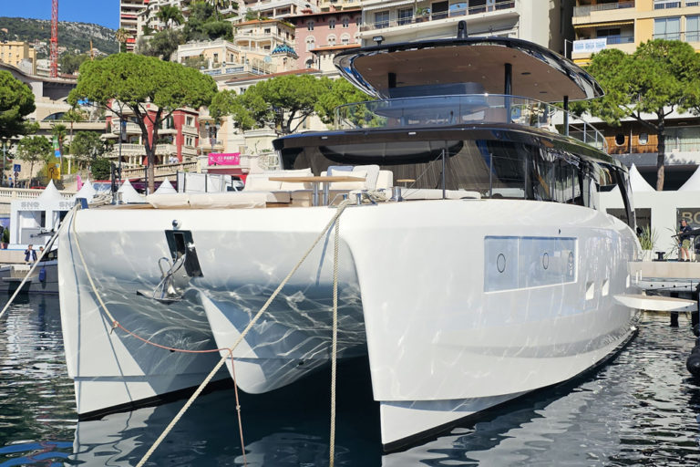 Discover the Bluegame BGM75, a pioneering multihull motor yacht. Discover the Bluegame BGM75, a pioneering multihull motor yacht.